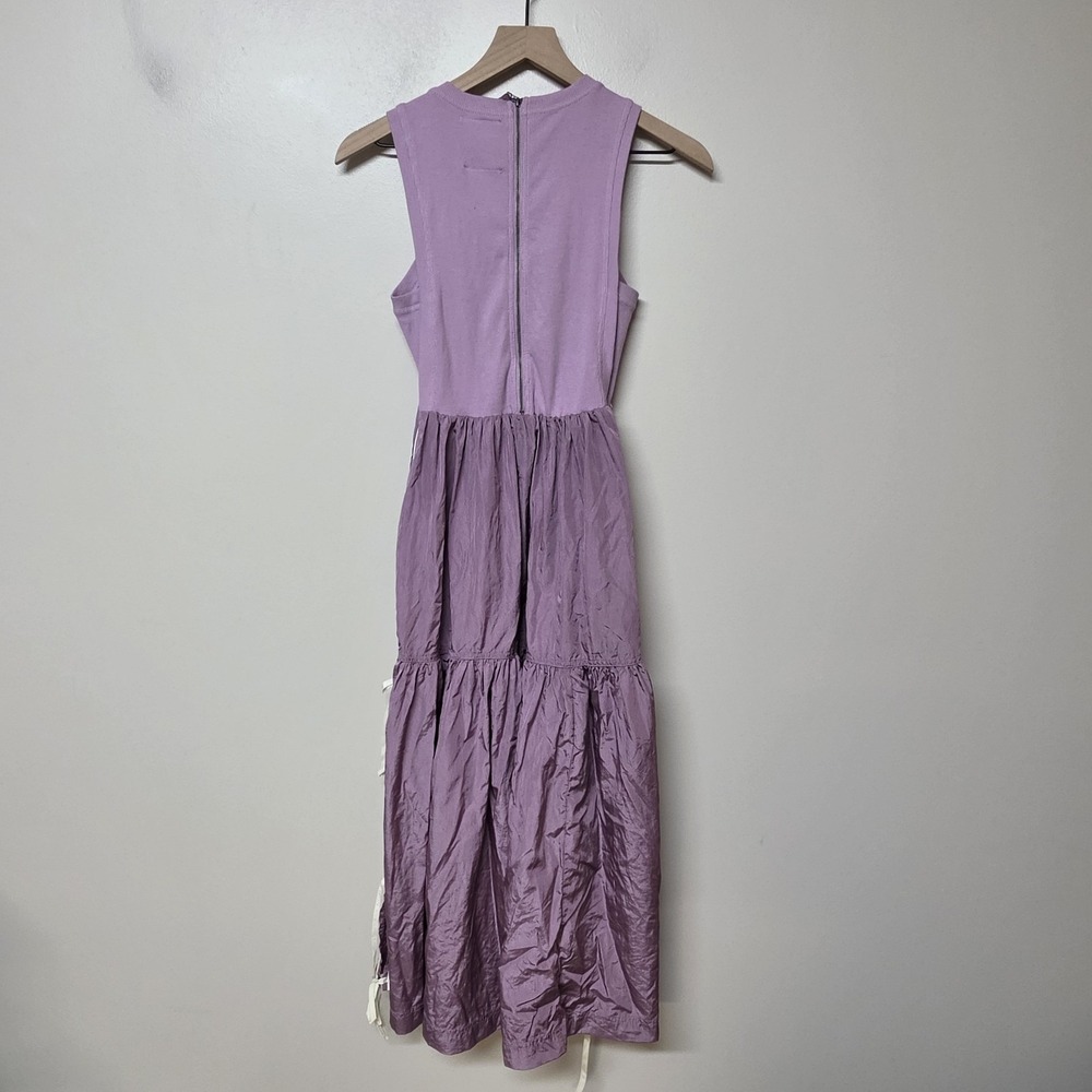 ANTHROPOLOGIE Daily Practice The Bowline Tiered Midi Dress Purple Size XXS NEW - Picture 9 of 13